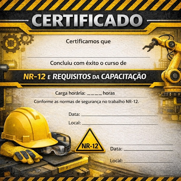 Certificado do curso NR12 e requisitos da capacitação