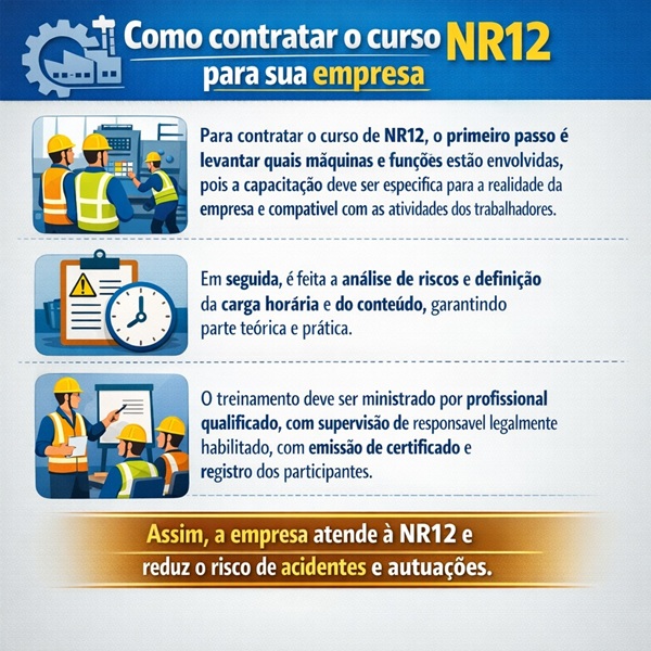 Como contratar o curso NR12 para sua empresa
