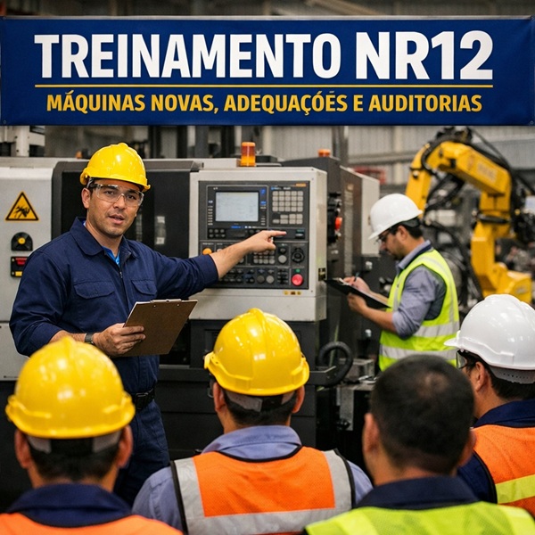 Treinamento NR12 para máquinas novas, adequações e auditorias